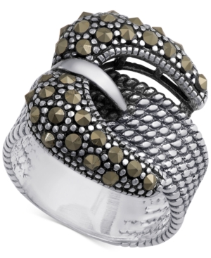 image of Marcasite Buckle Ring in Sterling Silver
