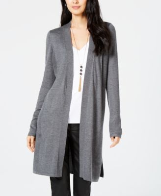 INC International Concepts - Ribbed-Side Open-Front Cardigan
