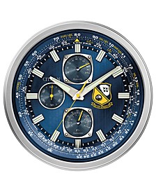 Gallery Indoor/Outdoor Blue Angels Silver-Tone and Blue Wall Clock