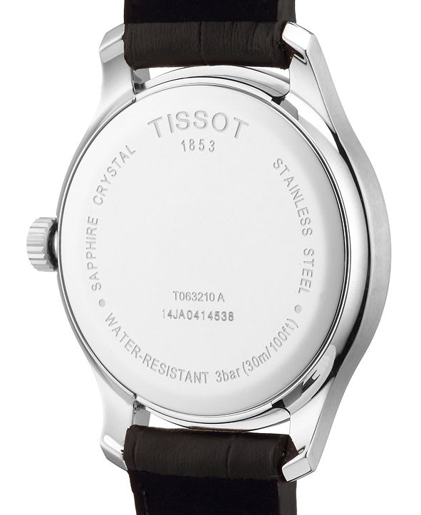 Tissot Men's Swiss Tradition Brown Leather Strap Watch 42mm & Reviews ...