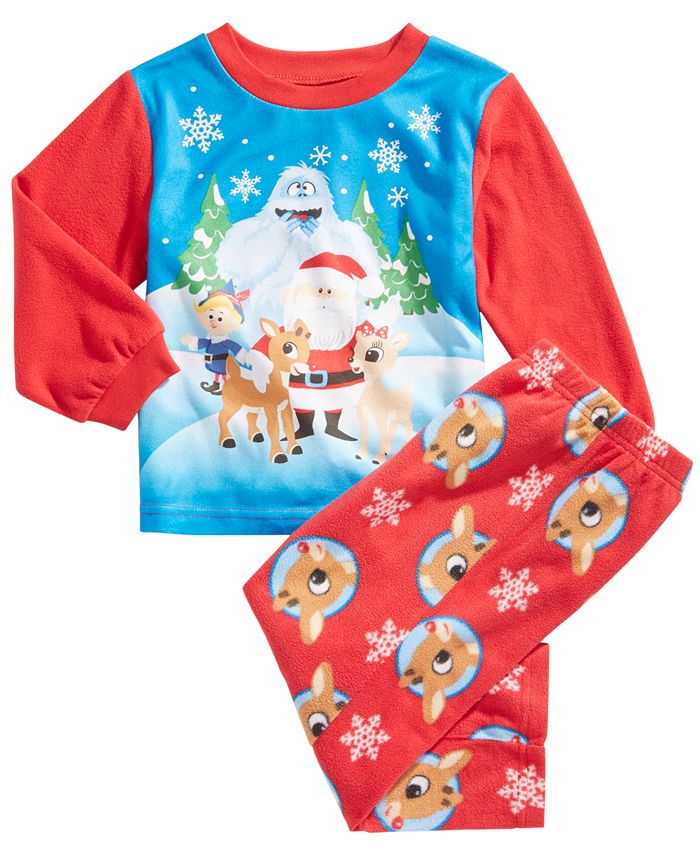 Rudolph the Red-Nosed Reindeer Toddler Boys 2-Pc. Fleece Pajama Set ...