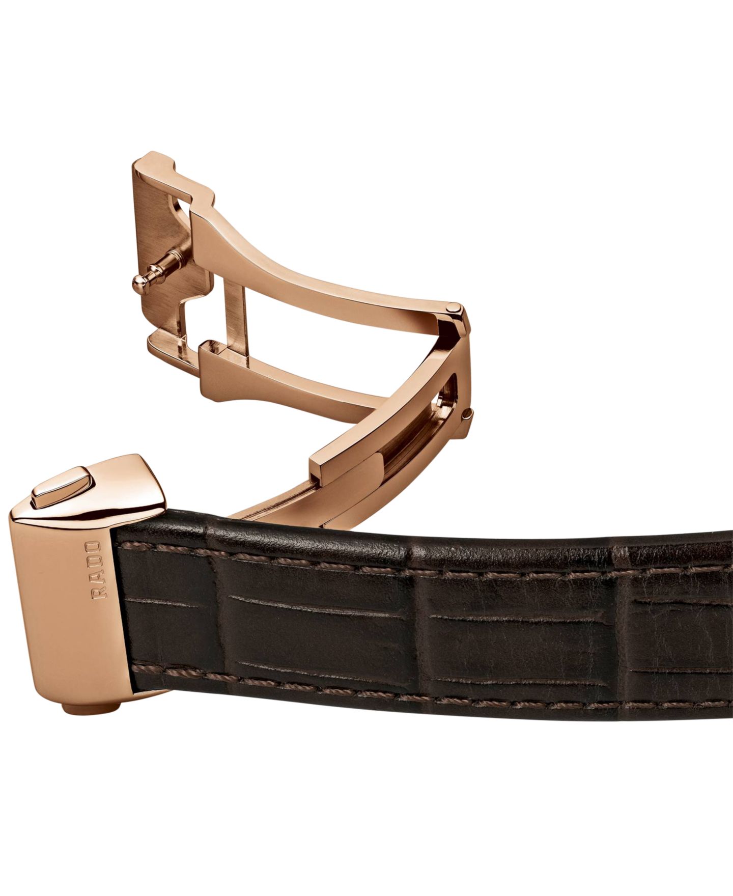 Мужские часы Rado Swiss Automatic Coupole Classic Dark Brown Leather Strap Watch 38mm R22861115 — фото 4