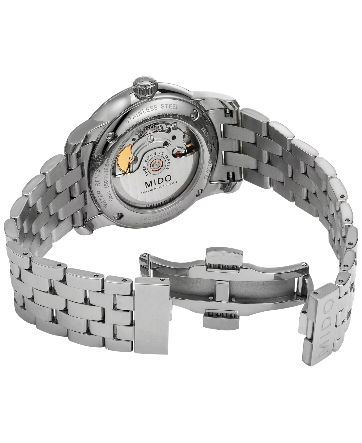Shop Mido Men's Swiss Automatic Baroncelli Stainless Steel Bracelet Watch 38mm