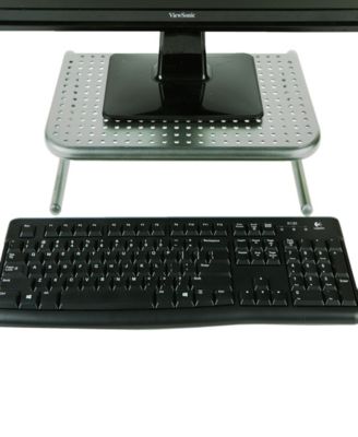 Mind Reader Metal Monitor Stand, 2-Pack, Silver