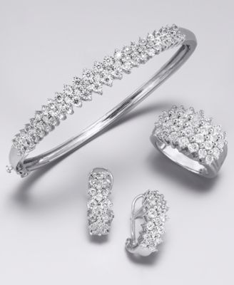 Diamond Multi-Row Ring (1/2 ct. t.w.) in Sterling Silver or 14K Gold Over Sterling Silver