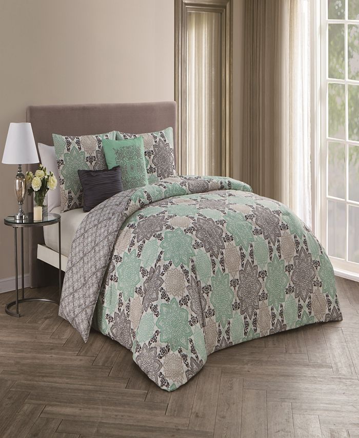 Geneva Home Fashion Greer 5 Pc Queen Comforter Set Macy's