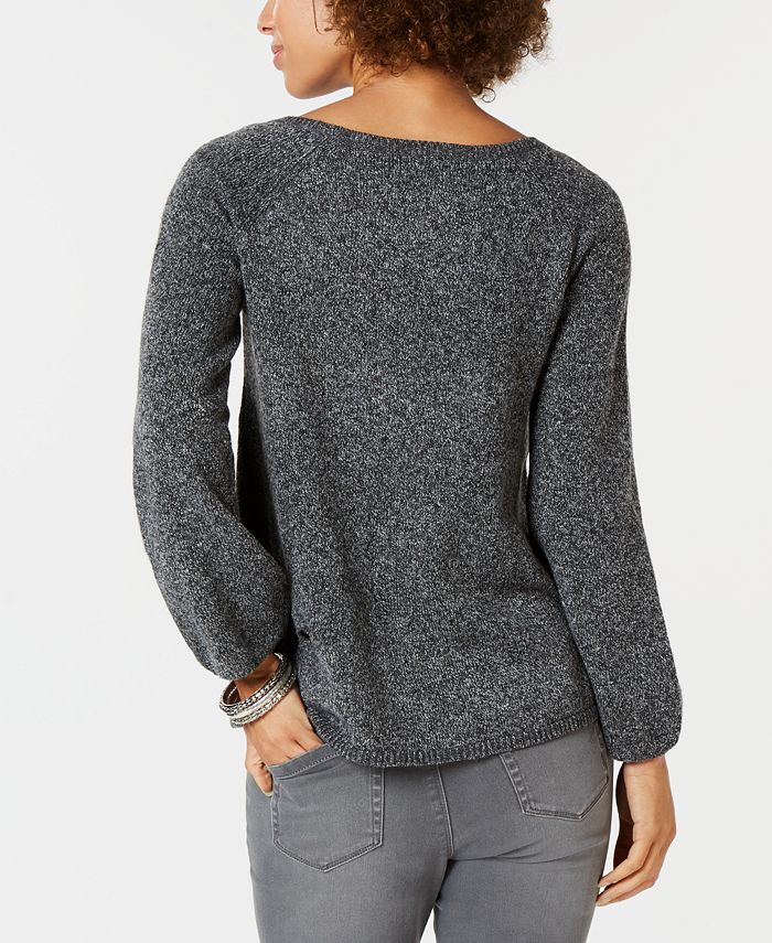 Style & Co Floral Jacquard Sweater, Created for Macy's - Macy's