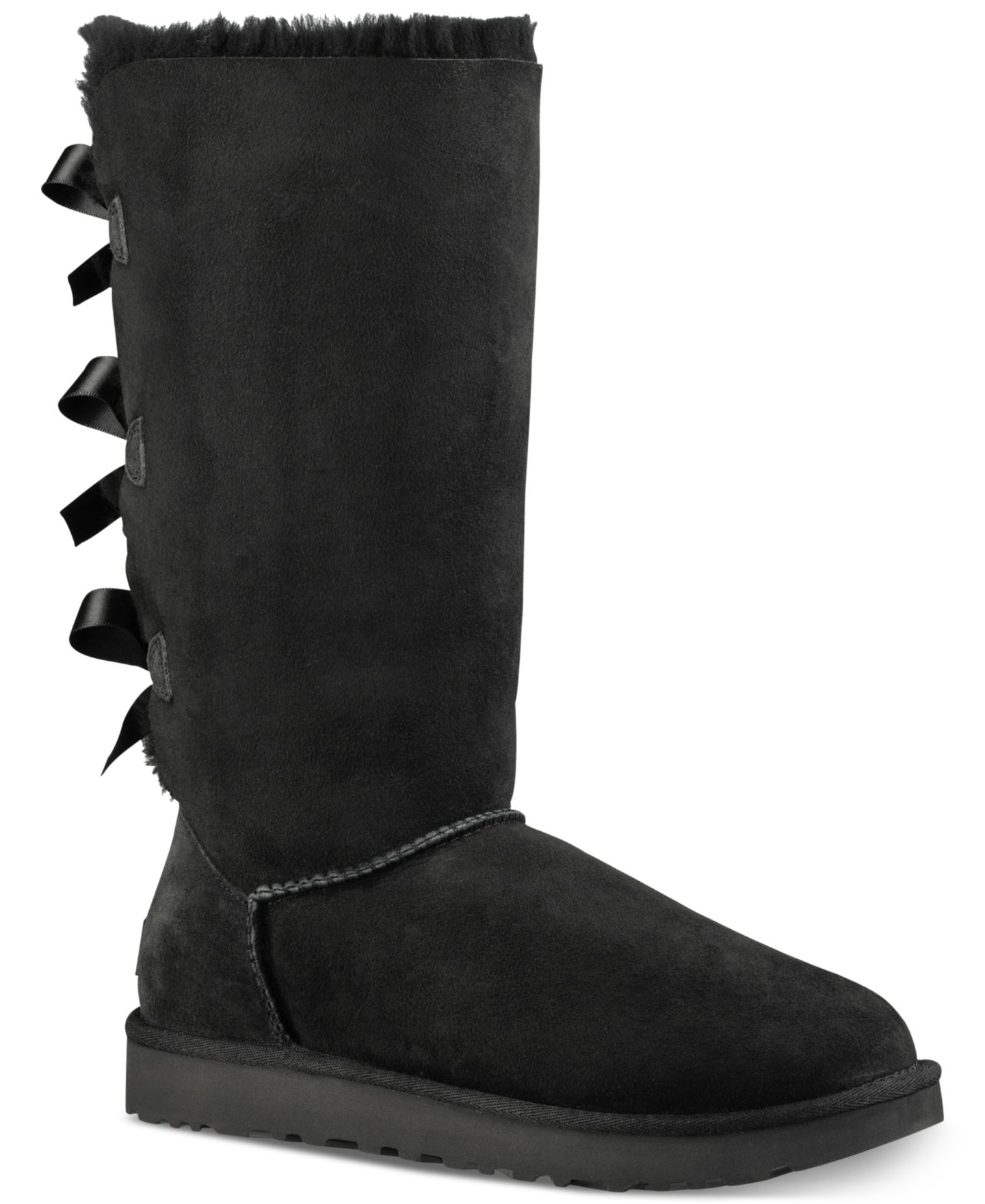 Женские ботинки UGG® Bailey Bow Tall II, цвет: Чёрный — фото 1