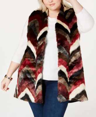 plus size faux fur vest