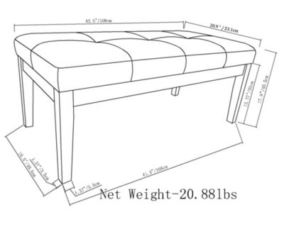 Lacey Contemporary Rectangle Tufted Ottoman Bench