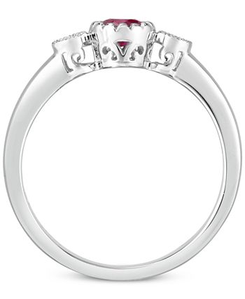 Macy's Ruby (3/8 ct. t.w.) & Diamond Accent Ring in 14k White Gold - Macy's