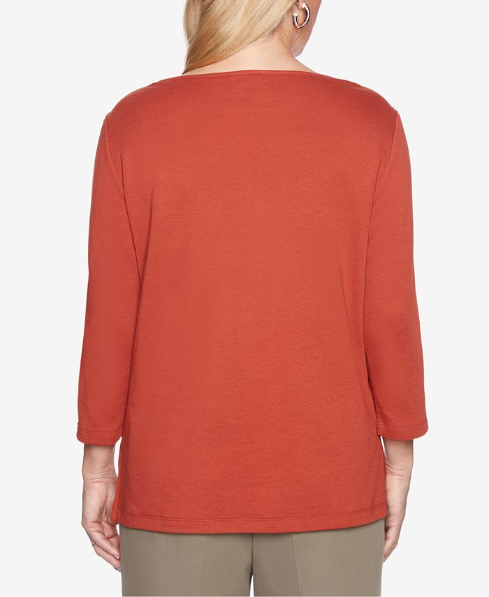 Alfred Dunner Autumn In New York Embroidered Top Macy's