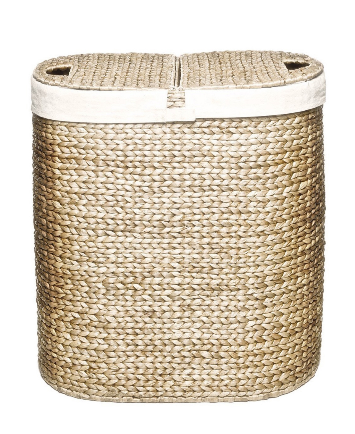 UPC 017641001679 product image for Seville Classics Water Hyacinth Lidded Oval Double Hamper | upcitemdb.com