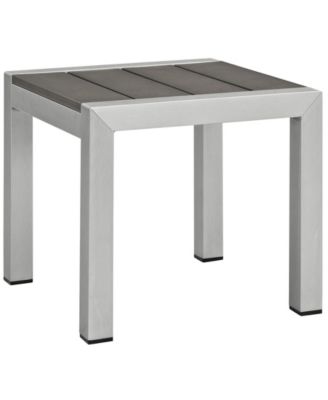 Modway - Shore Outdoor Patio Aluminum Side Table In Silver Gray