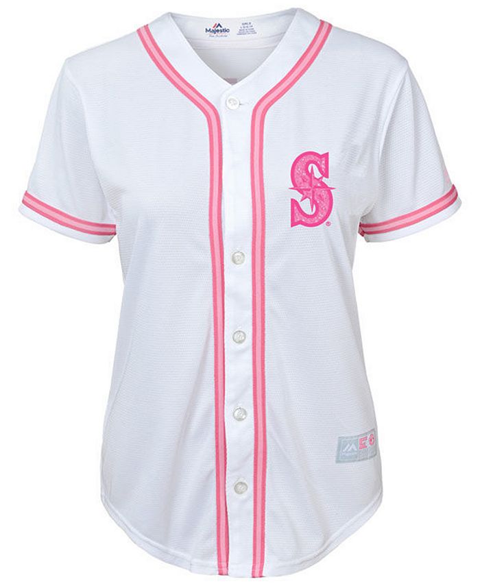 Majestic Seattle Mariners Cool Base Pink Glitter Jersey, Toddler Girls  (2T-4T) - Macy's