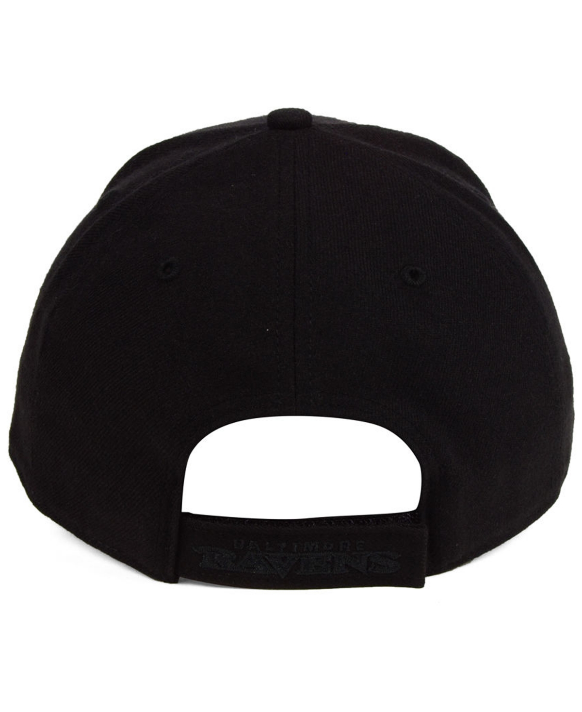 47 Brand Baltimore Ravens Black & Black Mvp Strapback Cap In Black,black