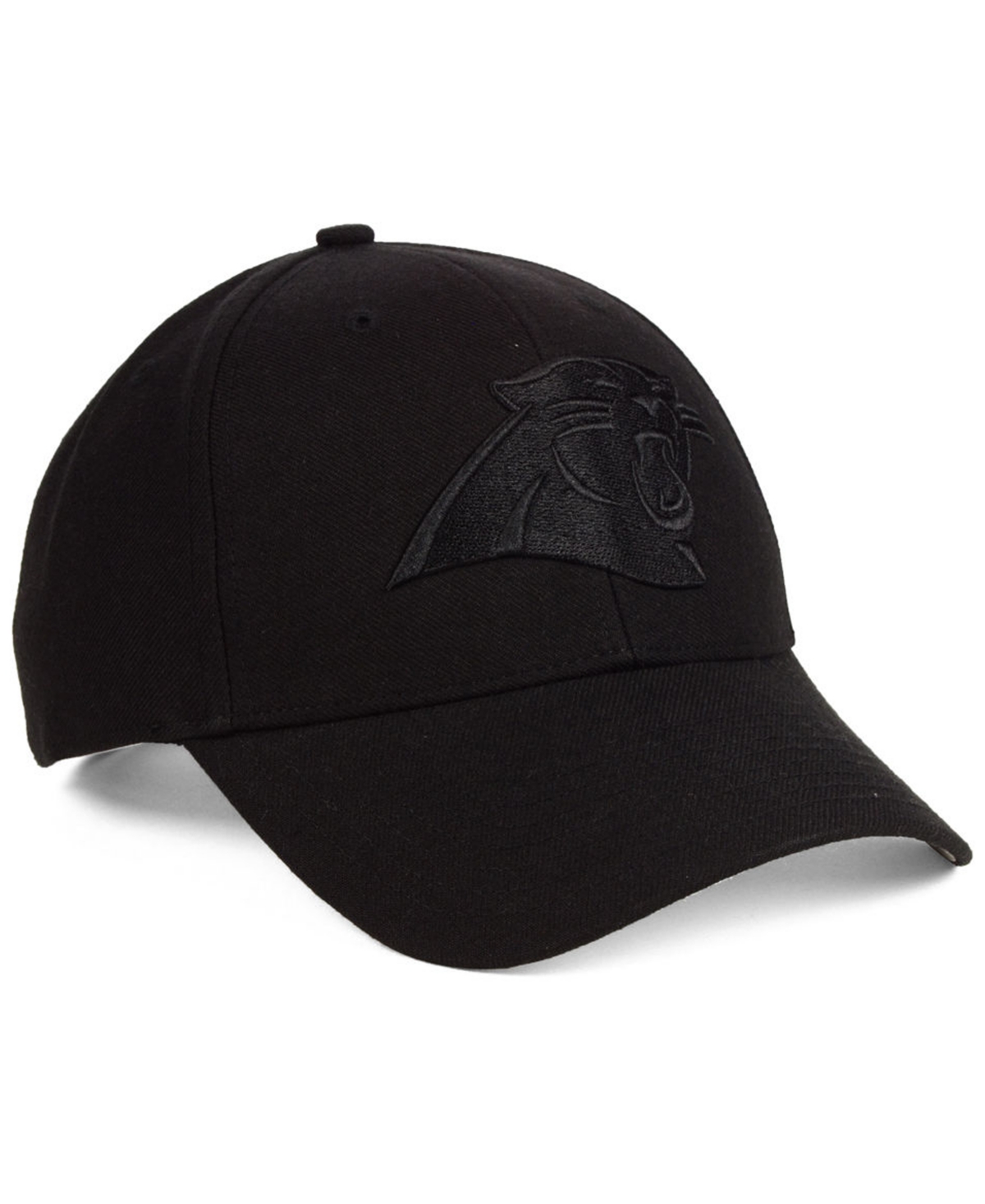 Shop 47 Brand Carolina Panthers Black & Black Mvp Strapback Cap In Black,black