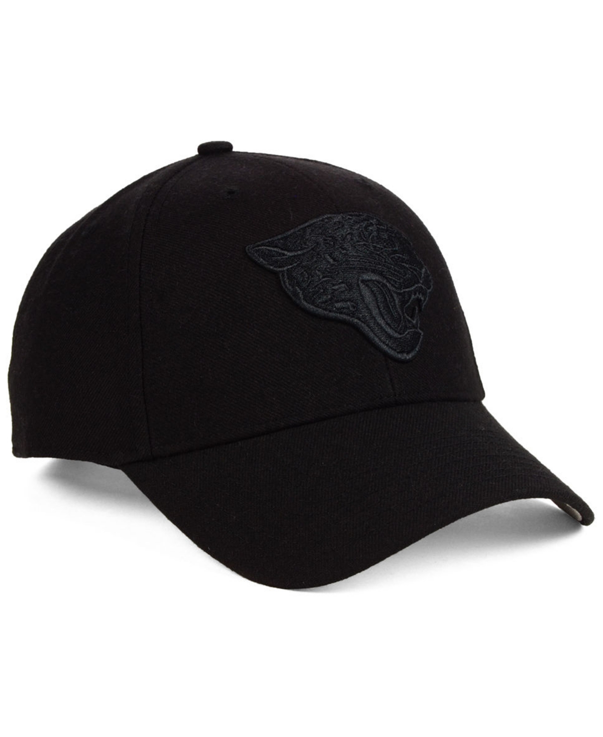 47 Brand Jacksonville Jaguars Black & Black Mvp Strapback Cap In Black,black