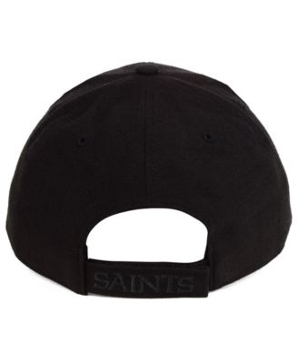 New Orleans Saints Black & Black MVP Strapback Cap