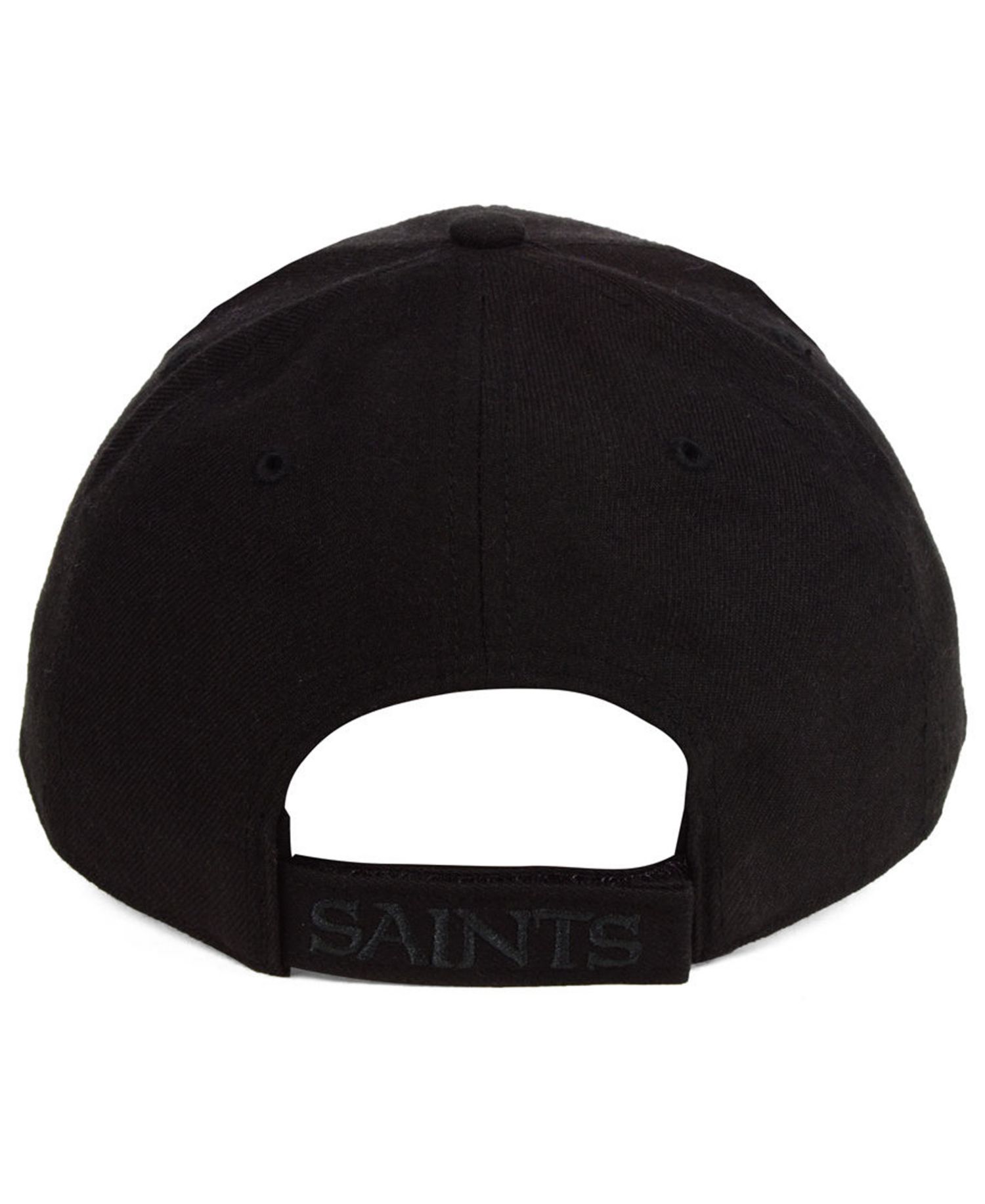 New Orleans Saints Black & Black MVP Strapback Cap