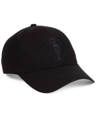 Las Vegas Raiders Black & Black MVP Strapback Cap