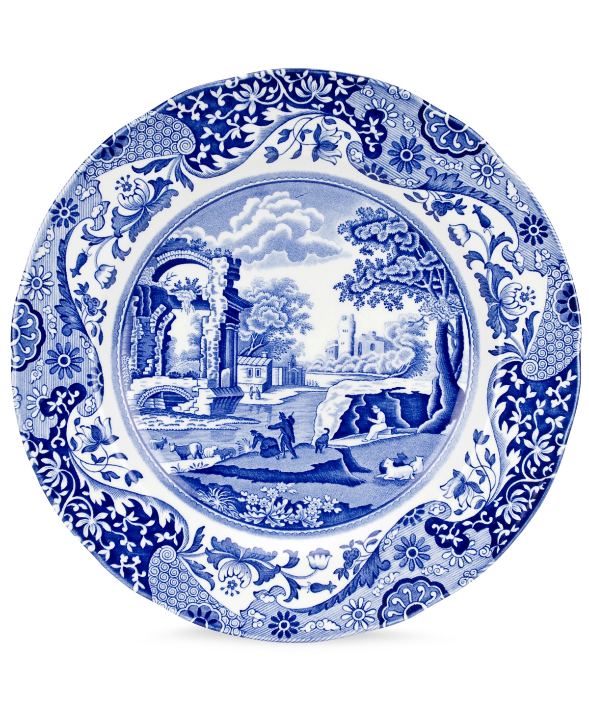 Blue Italian Dinner Plate, 10.5" - Blue Italian