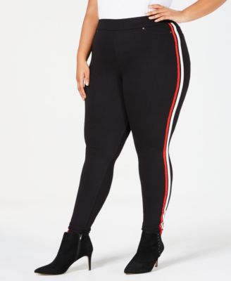 Hue - Plus Size Racer Stripe Original Denim Leggings