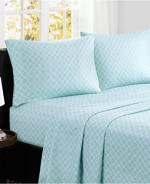 Madison Park Fretwork 4PC California King Cotton Sheet Set & Reviews