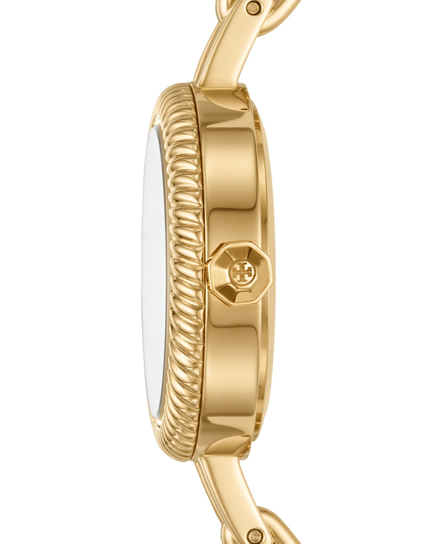 Женские часы Tory Burch Reva Gold-Tone Stainless Steel Bangle Bracelet Watch 27mm Gift Set — фото 3