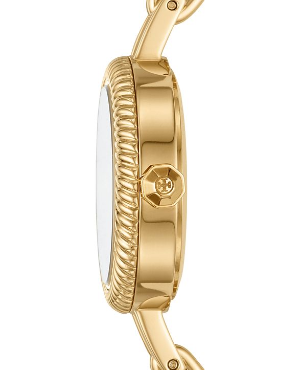 Tory Burch Women's Reva Gold-Tone Stainless Steel Bangle Bracelet Watch ...
