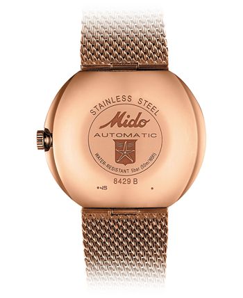 Mido - Men's Swiss Automatic Commander Classic Rose Gold-Tone PVD Stainless Steel Bracelet Watch 37mm