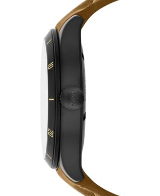 Men's Swiss Automatic Multifort Brown Leather Strap Watch 42mm