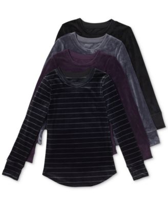 Cuddl Duds - Double Plush Velour Long-Sleeve Crew-Neck Top CD8420899