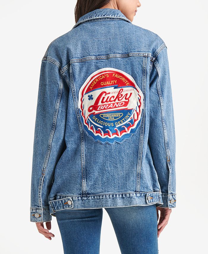 Lucky Brand Embroidered Trucker Jacket - Macy's
