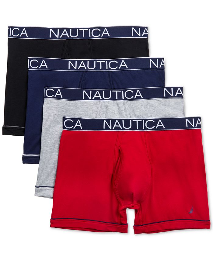 Nautica Men's Cotton Stretch Classic Boxer-Brief Multipack