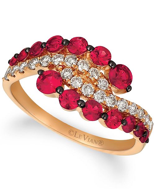 Le Vian Milestone Passion Ruby™ (1 1/8 cttw) and Nude Diamonds™ (3/8 ...