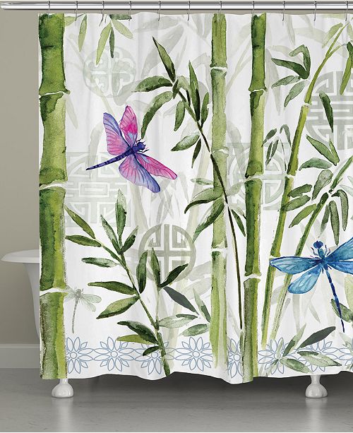 Laural Home Bamboo Dragonflies Shower Curtain Reviews Shower