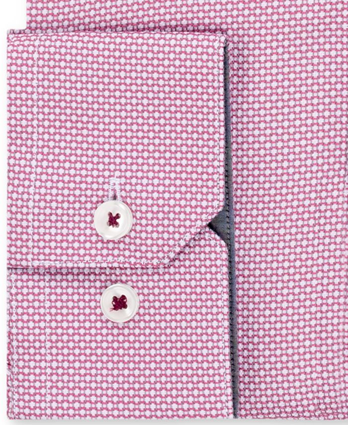 Ryan Seacrest Distinction Men's Ultimate Active Stretch Dobby Check Dress Shirt White Size M main image 0