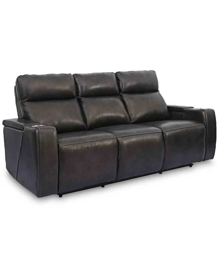 Furniture Oaklyn 84 Leather Sofa With, Haven Top Grain Leather Power Reclining Sofa
