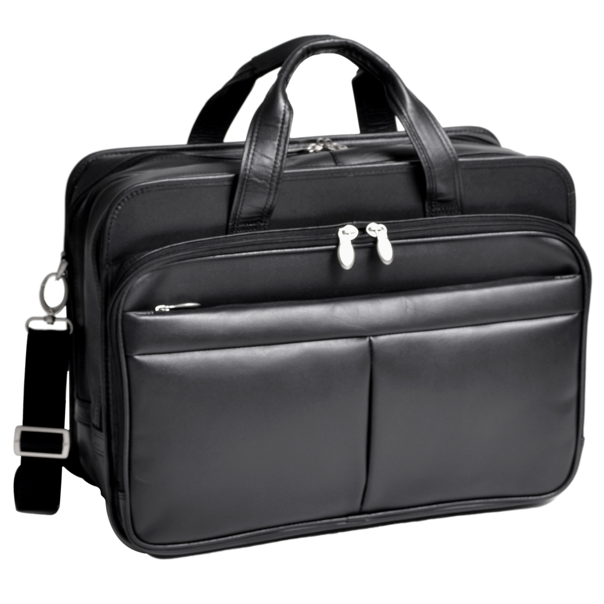 Walton 17" Laptop Briefcase with Removable Sleeve - Black