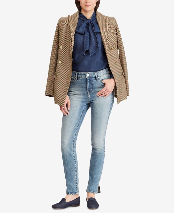 cotton tie neck shirt ralph lauren