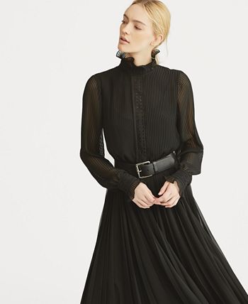 Polo Ralph Lauren Pleated Georgette Dress & Reviews - Dresses - Women -  Macy's