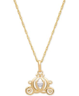 Children s Carriage 15 Pendant Necklace in 14k Gold
