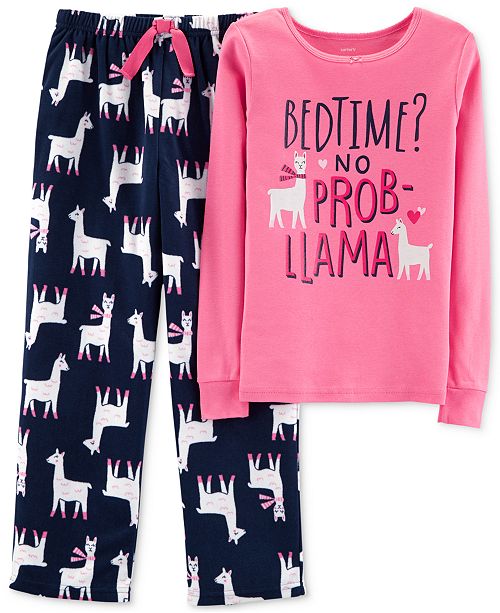 Carter's Little & Big Girls 2Pc. No ProbLlama Pajama Set & Reviews