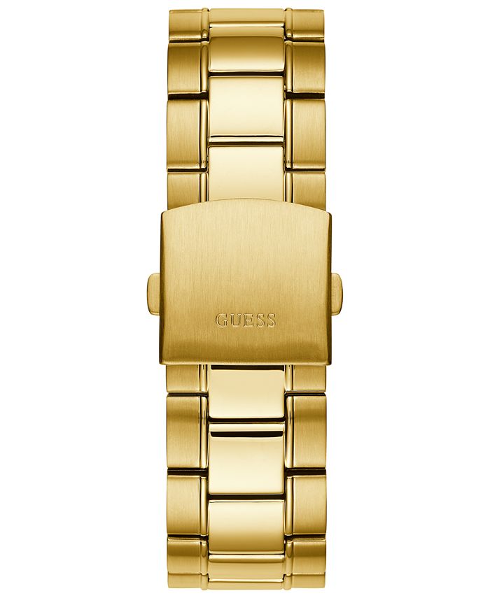 GUESS Men's Gold-Tone Stainless Steel Bracelet Watch 42mm - Macy's