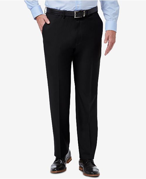 Haggar Men S Premium Comfort Stretch Classic Fit Solid Flat Front