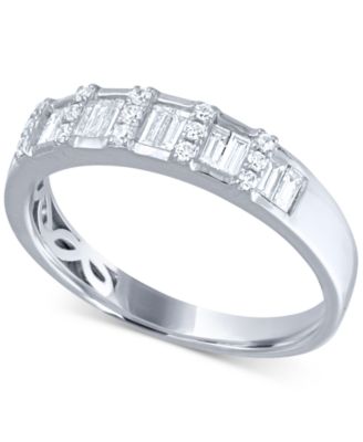 Macy's - Diamond Baguette Wedding Band (3/8 ct. t.w.) in 14k White Gold