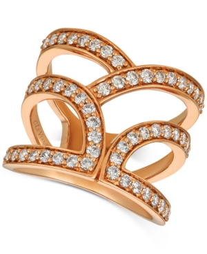 image of Le Vian Nude Diamonds Abstract Openwork Statement Ring (1 ct. t.w.) in 14k Rose Gold