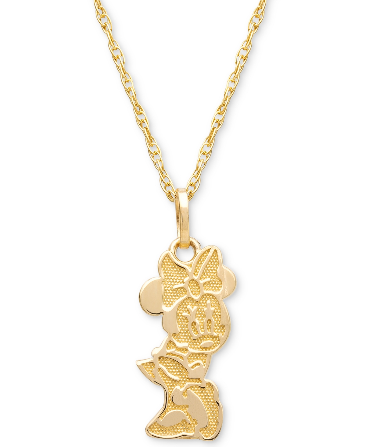 Children's Minnie Mouse Character 15" Pendant Necklace in 14k Gold - Yellow Gold