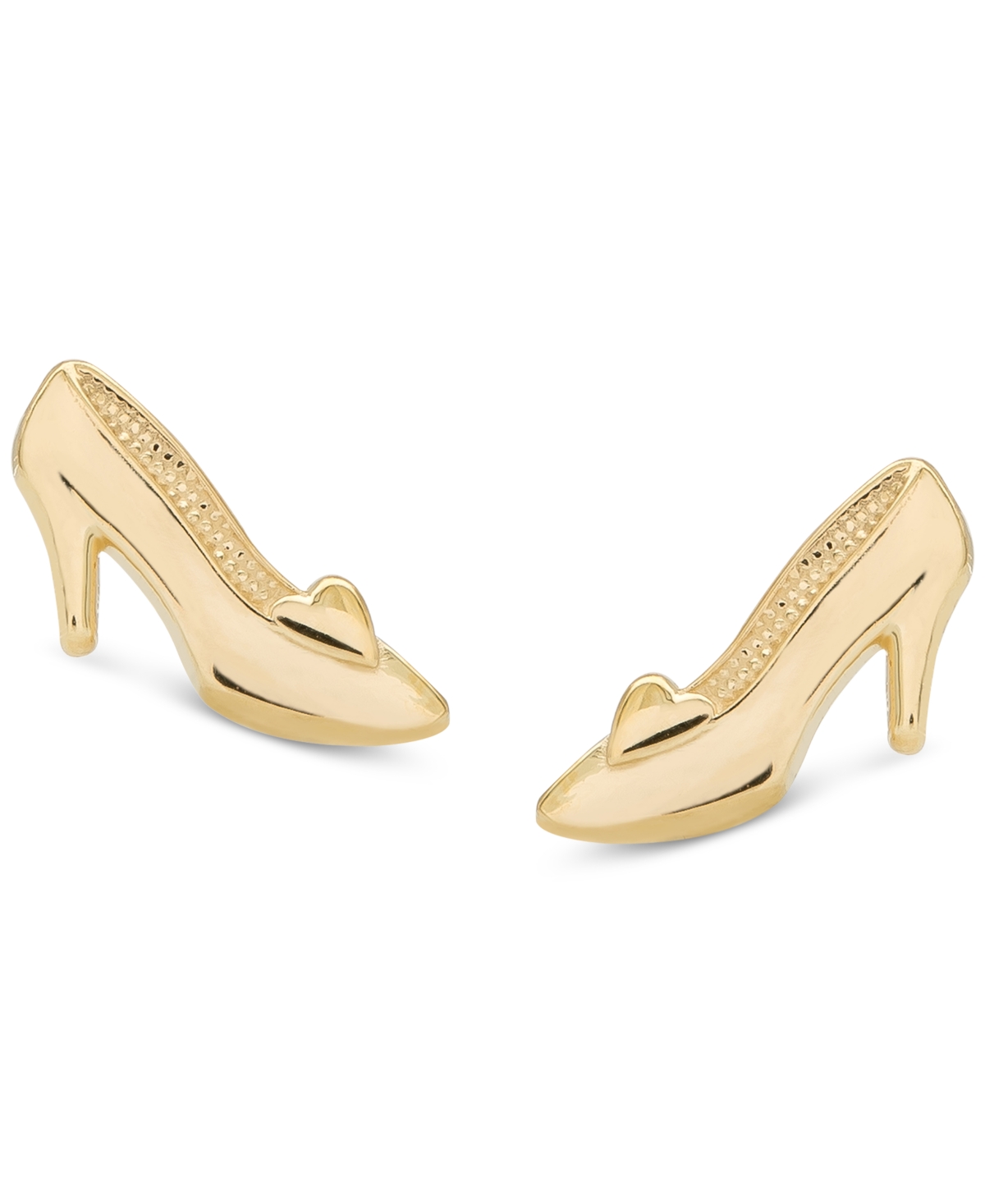 Children's Cinderella Slipper Stud Earrings in 14k Gold - Yellow Gold